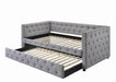 Mockern Tufted Upholstered Daybed with Trundle Grey - VIP FURNITURE (NJ)