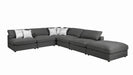 Serene Upholstered Rectangular Ottoman Charcoal - VIP FURNITURE (NJ)