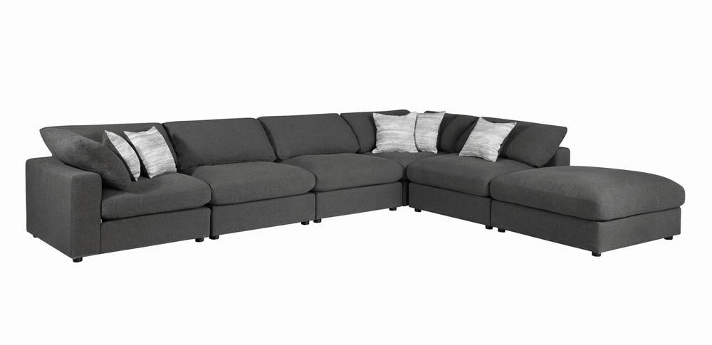 Serene Upholstered Rectangular Ottoman Charcoal - VIP FURNITURE (NJ)