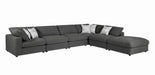 Serene Upholstered Rectangular Ottoman Charcoal - VIP FURNITURE (NJ)