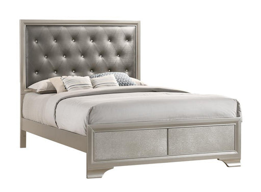 Salford Eastern King Panel Bed Metallic Sterling and Charcoal Grey - VIP FURNITURE (NJ)