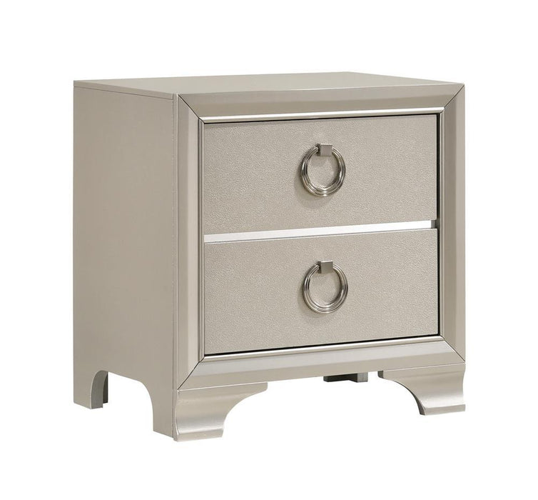 Salford 2-drawer Nightstand Metallic Sterling - VIP FURNITURE (NJ)