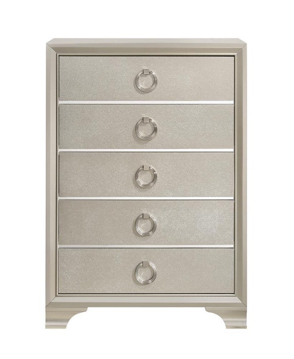 Salford 5-drawer Chest Metallic Sterling - VIP FURNITURE (NJ)