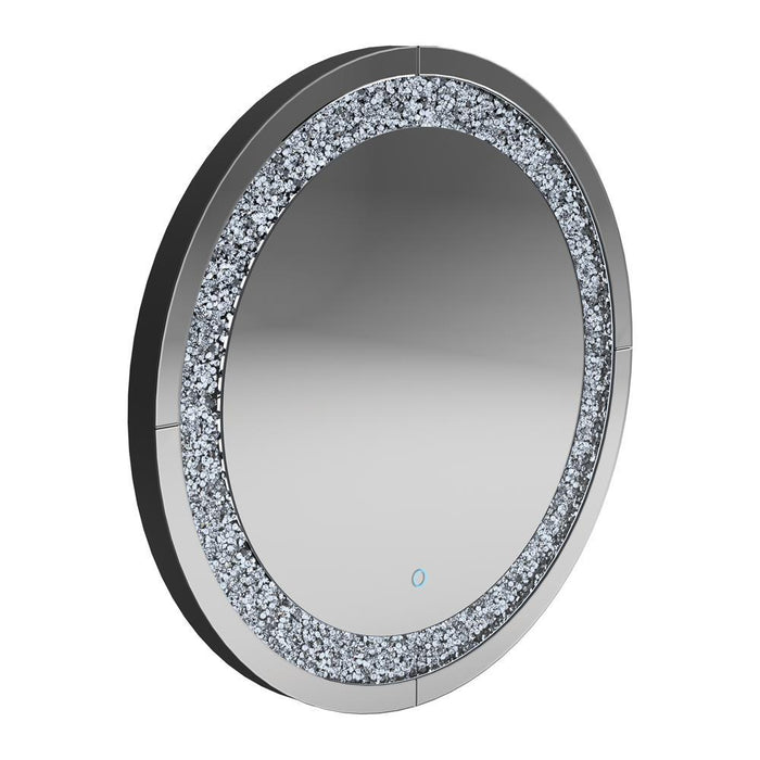 Landar Round Wall Mirror Silver - VIP FURNITURE (NJ)