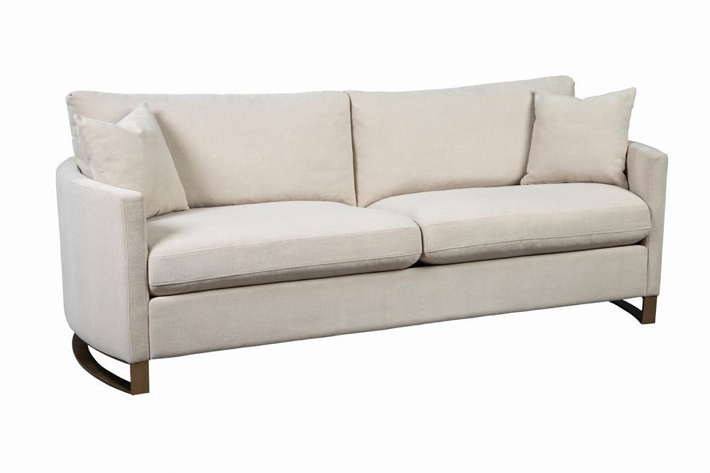 Corliss Upholstered Arched Arms Sofa Beige - VIP FURNITURE (NJ)