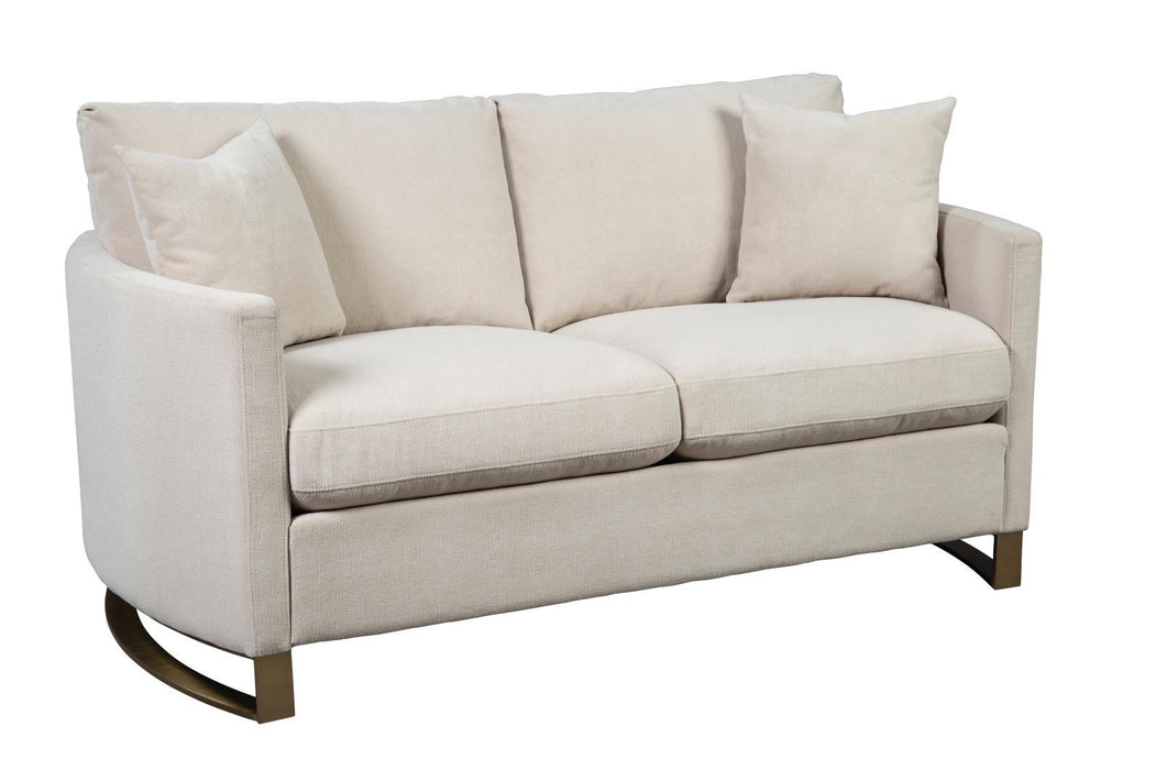 Corliss Upholstered Arched Arms Loveseat Beige - VIP FURNITURE (NJ)