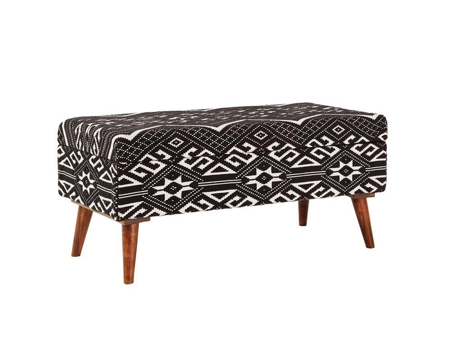 Cababi Upholstered Storage Bench Black and White - VIP FURNITURE (NJ)