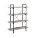 Delray 4-tier Open Shelving Bookcase Grey Driftwood and Black - VIP FURNITURE (NJ)