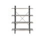 Delray 4-tier Open Shelving Bookcase Grey Driftwood and Black - VIP FURNITURE (NJ)