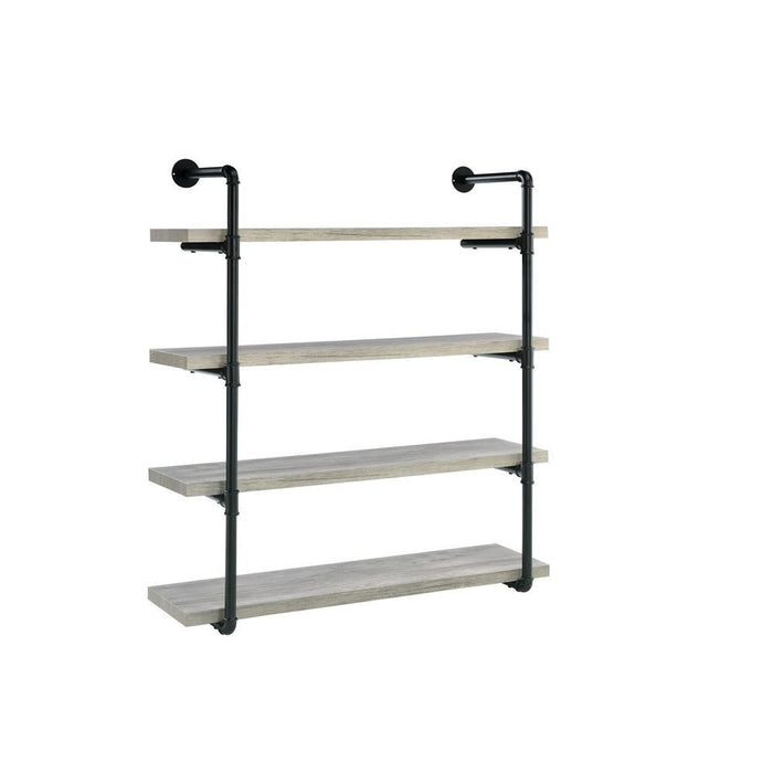 Elmcrest 40-inch Wall Shelf Black and Grey Driftwood - VIP FURNITURE (NJ)