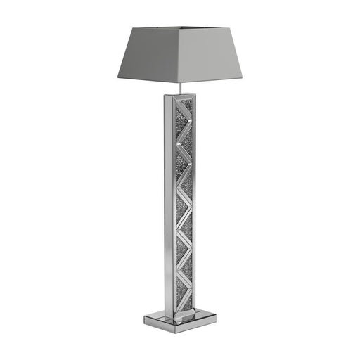 Carmen Geometric Base Floor Lamp Silver - VIP FURNITURE (NJ)