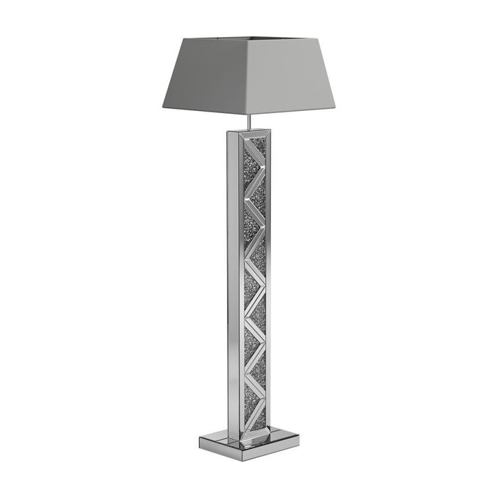 Carmen Geometric Base Floor Lamp Silver - VIP FURNITURE (NJ)