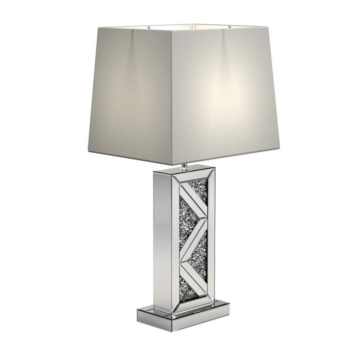 Carmen Geometric Base Table Lamp Silver - VIP FURNITURE (NJ)