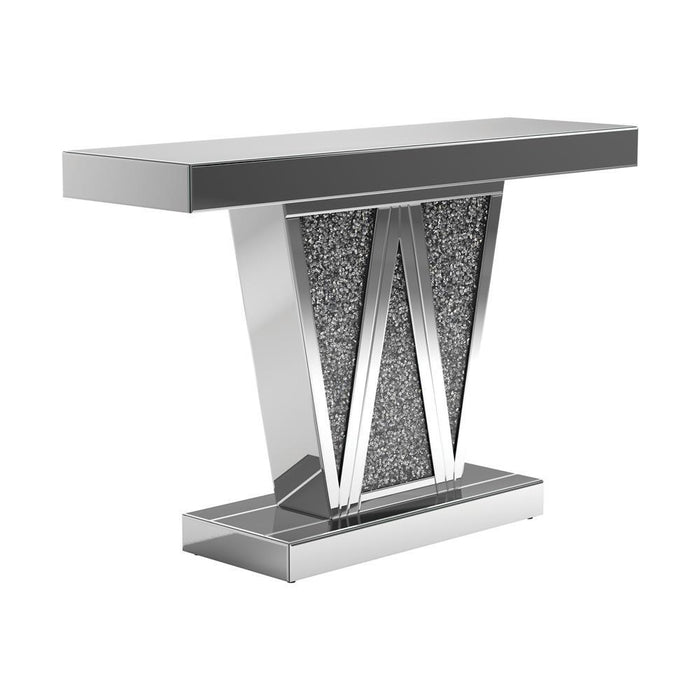 Crocus Rectangular Console Table Silver - VIP FURNITURE (NJ)