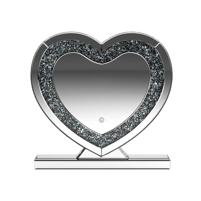 Euston Heart Shape Table Mirror Silver - VIP FURNITURE (NJ)