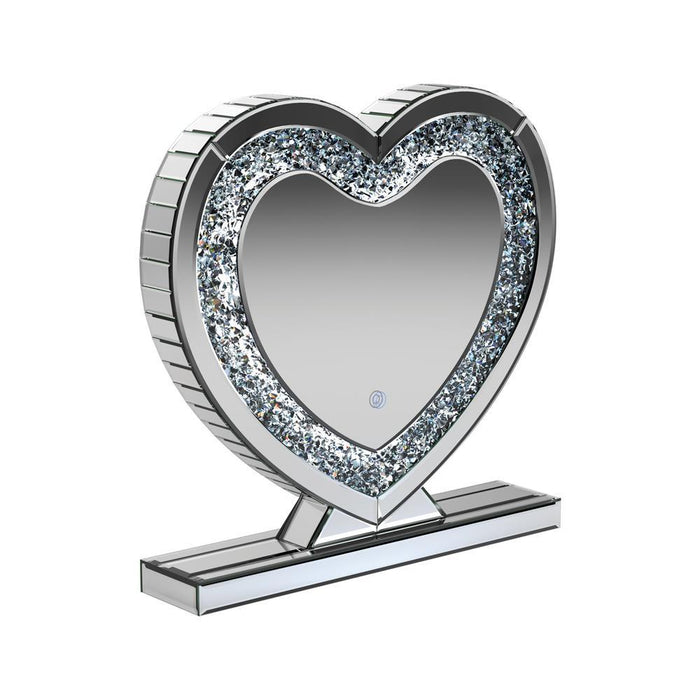 Euston Heart Shape Table Mirror Silver - VIP FURNITURE (NJ)
