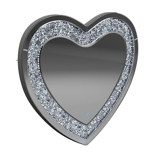 Aiko Heart Shape Wall Mirror Silver - VIP FURNITURE (NJ)