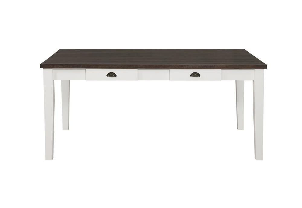 Kingman 4-drawer Dining Table Espresso and White - VIP FURNITURE (NJ)
