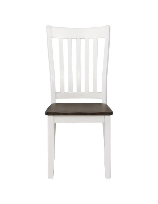 Kingman Slat Back Dining Chairs Espresso and White (Set of 2) - VIP FURNITURE (NJ)