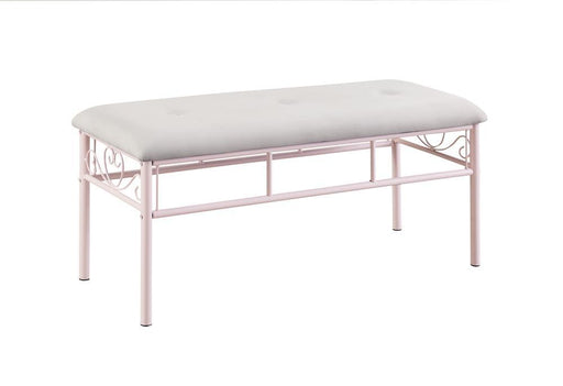 Massi Tufted Upholstered Bench Powder Pink - VIP FURNITURE (NJ)