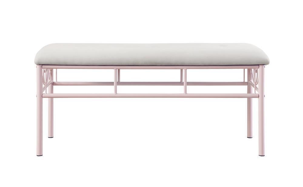 Massi Tufted Upholstered Bench Powder Pink - VIP FURNITURE (NJ)