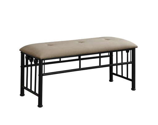 Livingston Upholstered Bench Brown and Dark Bronze - VIP FURNITURE (NJ)