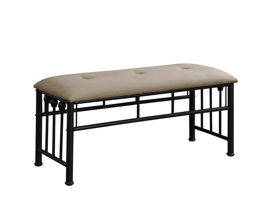 Livingston Upholstered Bench Brown and Dark Bronze - VIP FURNITURE (NJ)