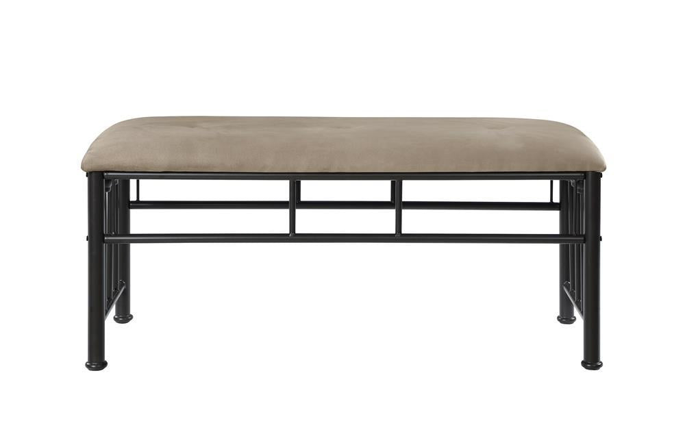 Livingston Upholstered Bench Brown and Dark Bronze - VIP FURNITURE (NJ)