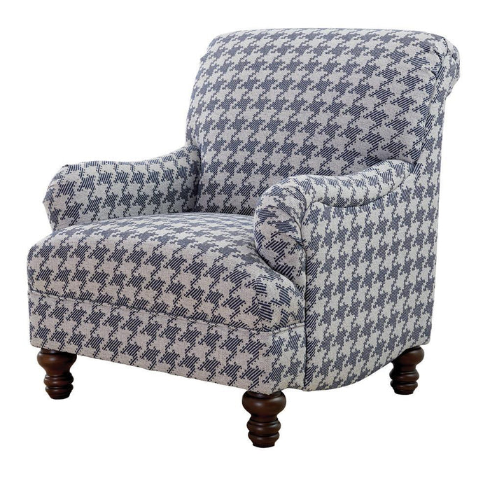 Glenn Recessed Arms Accent Chair Blue - VIP FURNITURE (NJ)