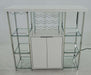 Gallimore 2-door Bar Cabinet with Glass Shelf High Glossy White and Chrome - VIP FURNITURE (NJ)