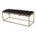 Lorena Tufted Cushion Bench Dark Grey and Gold - VIP FURNITURE (NJ)