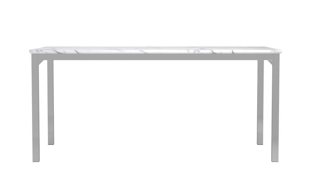 Athena Rectangle Dining Table with Marble Top Chrome - VIP FURNITURE (NJ)