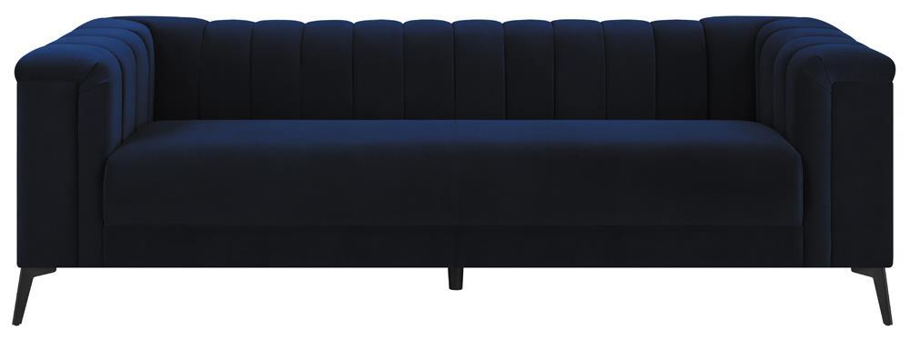 Chalet Tuxedo Arm Sofa Blue - VIP FURNITURE (NJ)