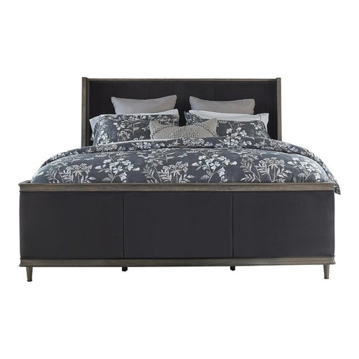 Alderwood Eastern King Upholstered Panel Bed Charcoal Grey - VIP FURNITURE (NJ)