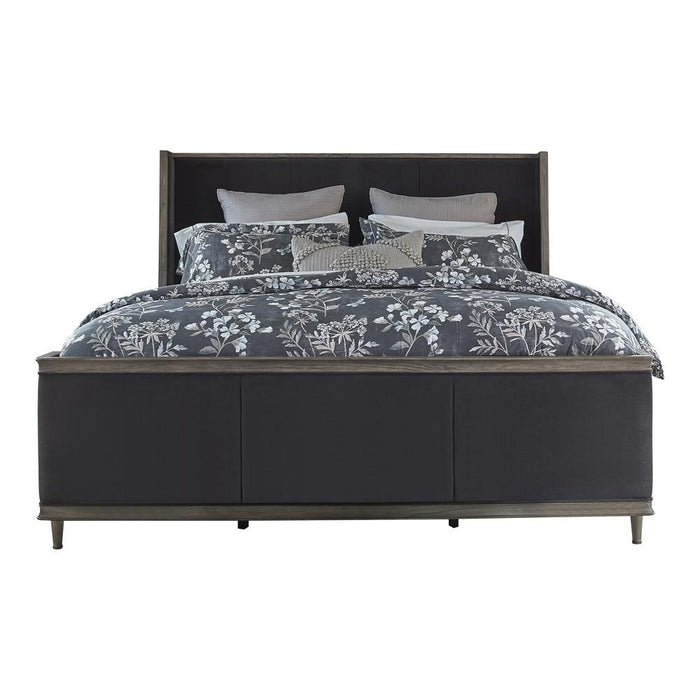 Alderwood Eastern King Upholstered Panel Bed Charcoal Grey - VIP FURNITURE (NJ)