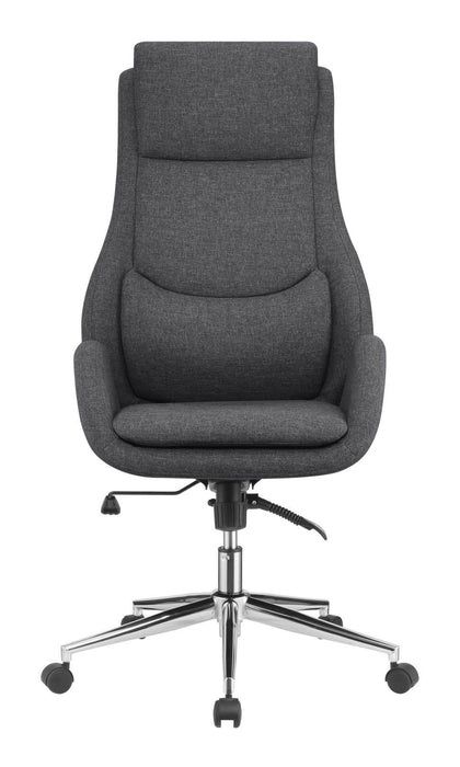 Cruz Upholstered Office Chair with Padded Seat Grey and Chrome - VIP FURNITURE (NJ)