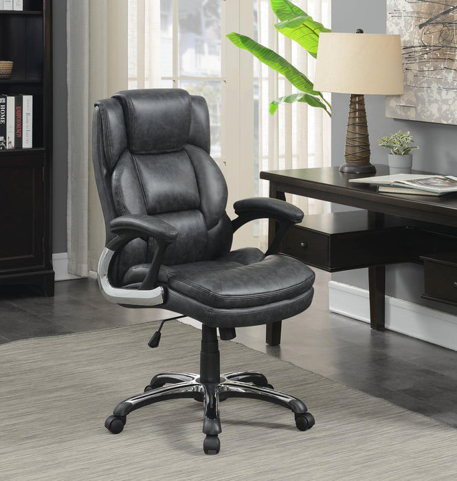 Nerris Adjustable Height Office Chair with Padded Arm Grey and Black - VIP FURNITURE (NJ)