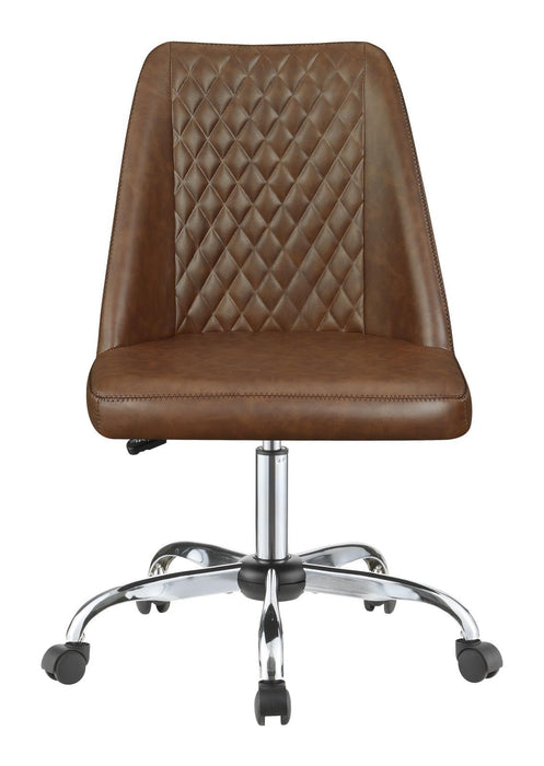Althea Upholstered Tufted Back Office Chair Brown and Chrome - VIP FURNITURE (NJ)