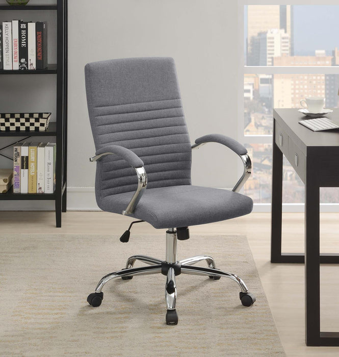 Abisko Upholstered Office Chair with Casters Grey and Chrome - VIP FURNITURE (NJ)