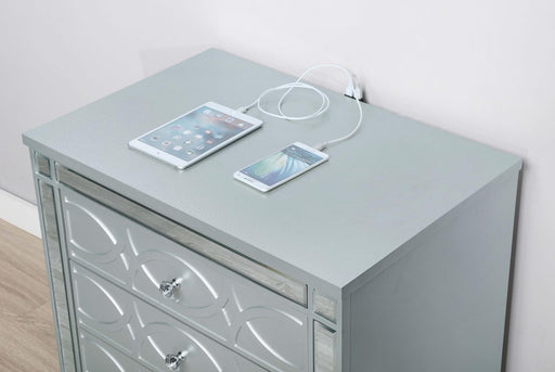 Gunnison 2-drawer Nightstand Silver Metallic - VIP FURNITURE (NJ)