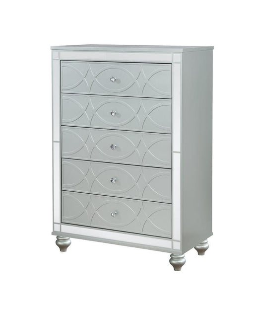 Gunnison 5-drawer Chest Silver Metallic - VIP FURNITURE (NJ)
