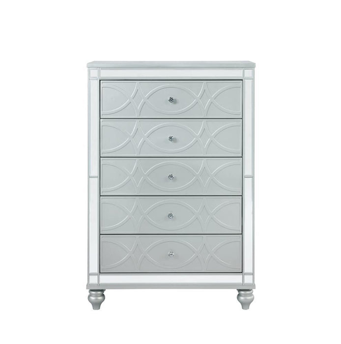 Gunnison 5-drawer Chest Silver Metallic - VIP FURNITURE (NJ)