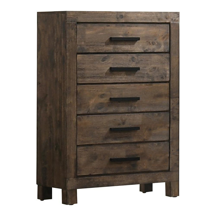 Woodmont 5-drawer Chest Rustic Golden Brown - VIP FURNITURE (NJ)