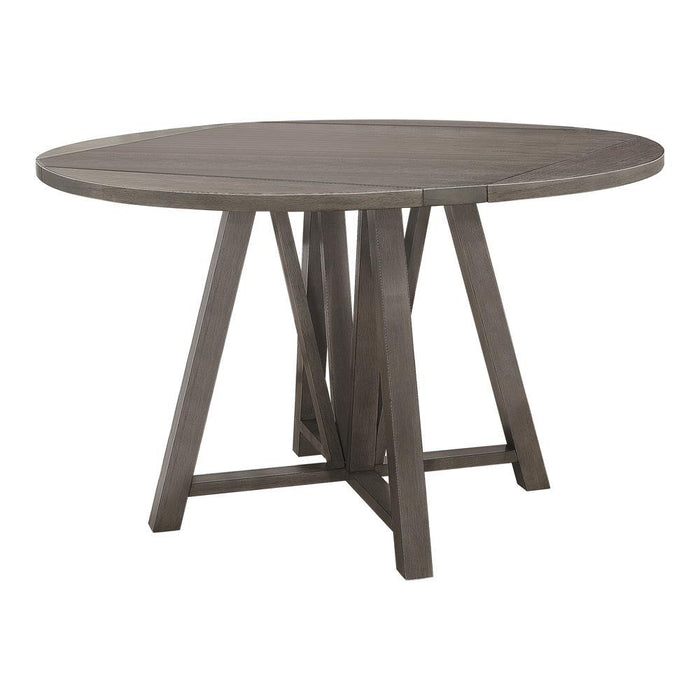 Athens Round Counter Height Table with Drop Leaf Barn Grey - VIP FURNITURE (NJ)
