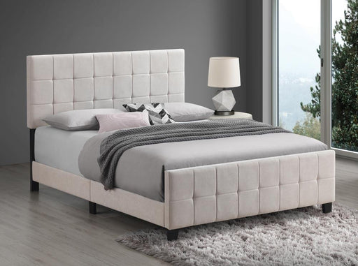 Fairfield Queen Upholstered Panel Bed Beige - VIP FURNITURE (NJ)