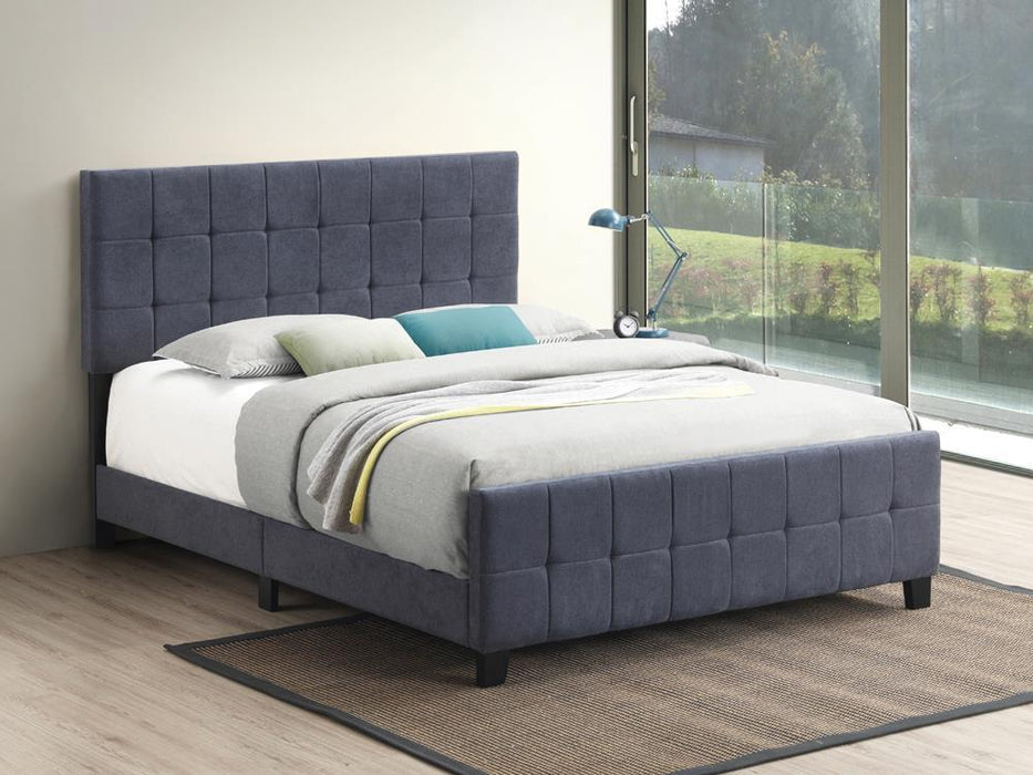 Fairfield Queen Upholstered Panel Bed Dark Grey - VIP FURNITURE (NJ)