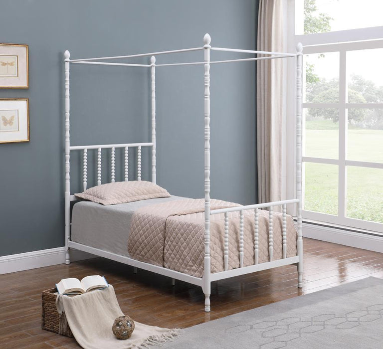 Betony Twin Canopy Bed White - VIP FURNITURE (NJ)