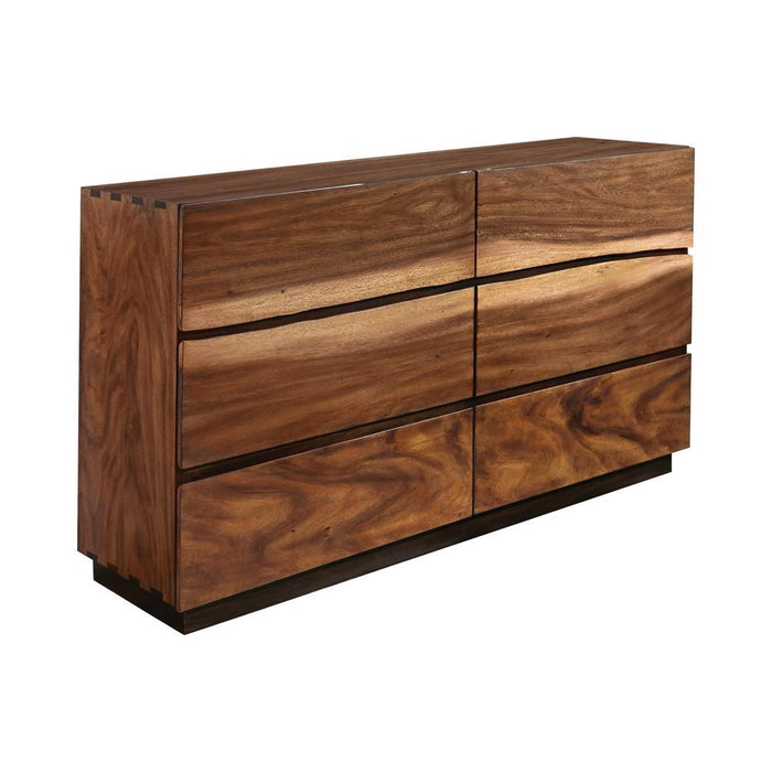Winslow 6-drawer Dresser Smokey Walnut and Coffee Bean - VIP FURNITURE (NJ)