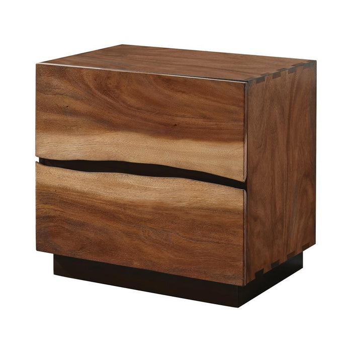 Winslow 2-drawer Nightstand Smokey Walnut and Coffee Bean - VIP FURNITURE (NJ)