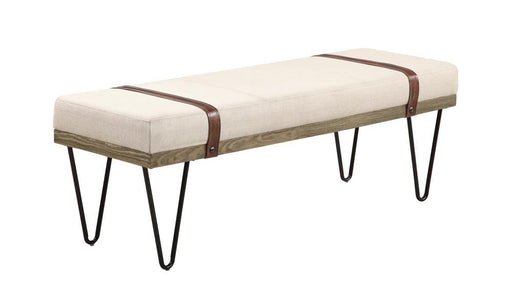 Austin Upholstered Bench Beige and Black - VIP FURNITURE (NJ)